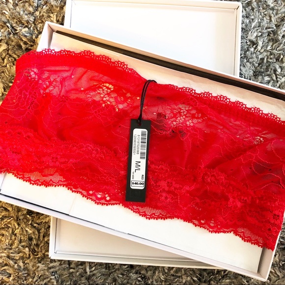 JOES JEANS BANDEAU POPPY RED NWT - Picture 2 of 2